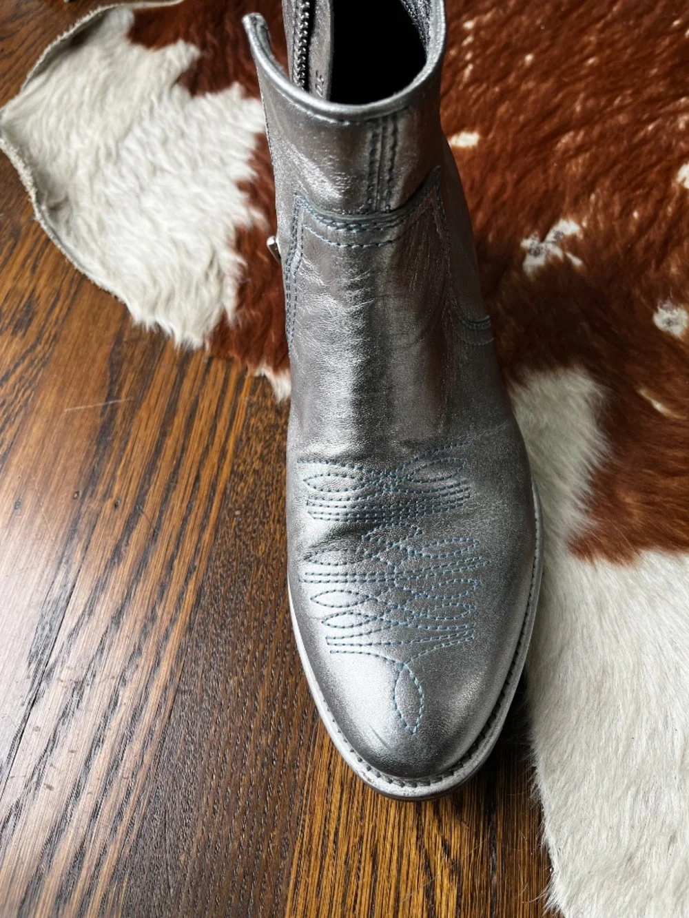 Zadig & Voltaire Paris western boots silver